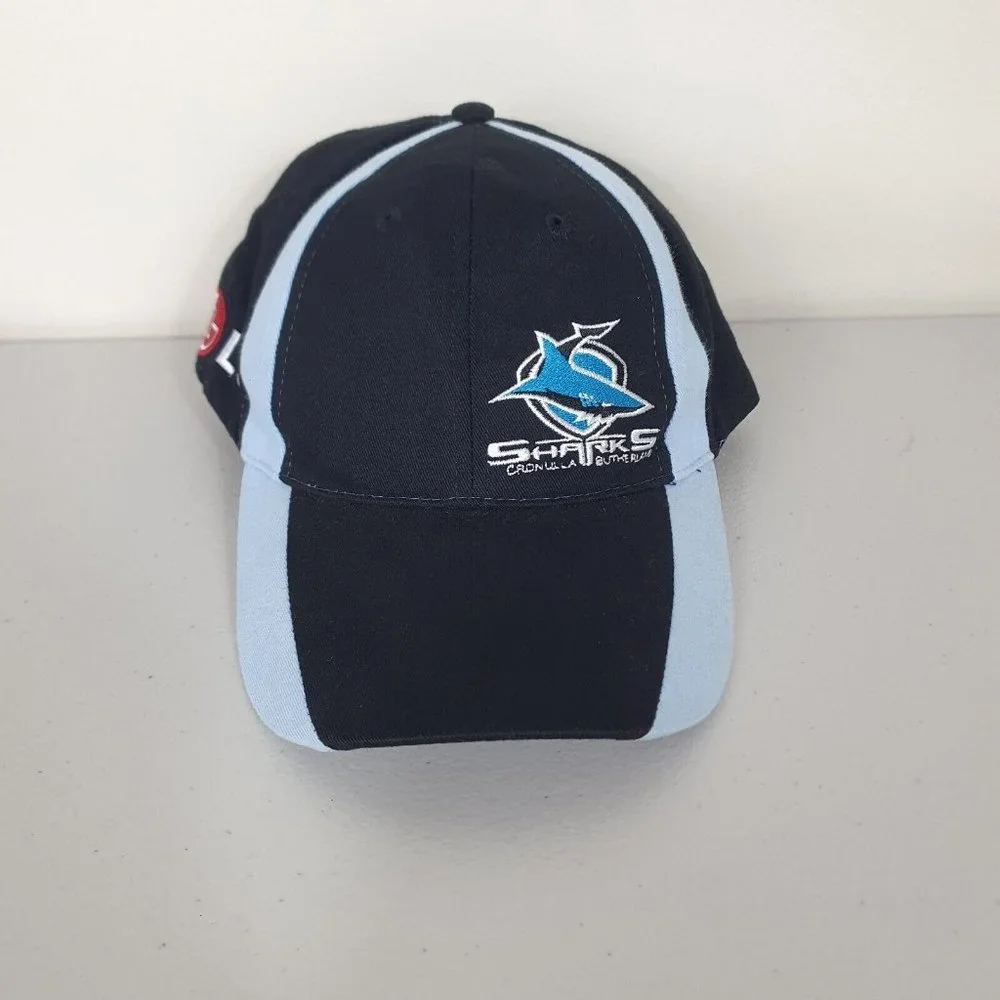 NRL Cronulla Sutherland Sharks Training Cap Hat ISC NEW Jersey Football Black - Picture 1 of 7